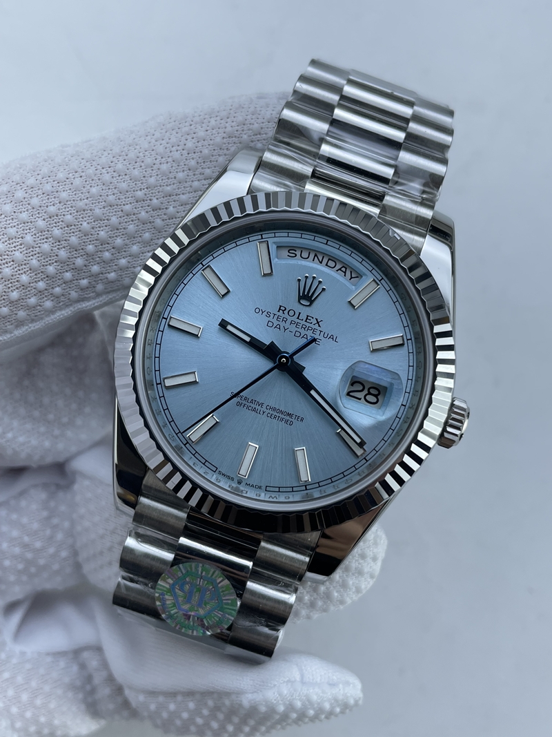 (준비완료/특급배송)NO.3714/QP공장 롤렉스 데이데이트40 텅스텐 아이스블루다이얼