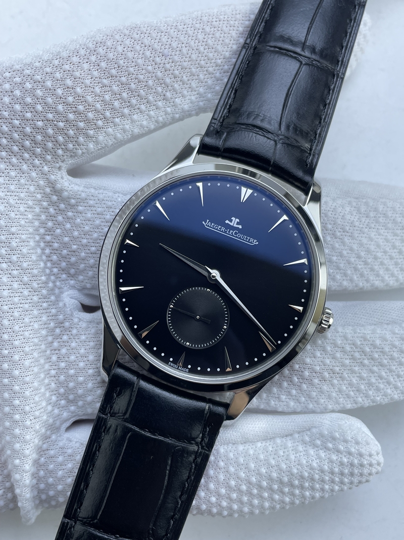 (준비완료/특급배송)NO.3725/ZF공장 예거 르클트르 마스터 울트라 씬 스몰 세컨즈 블랙다이얼 가죽