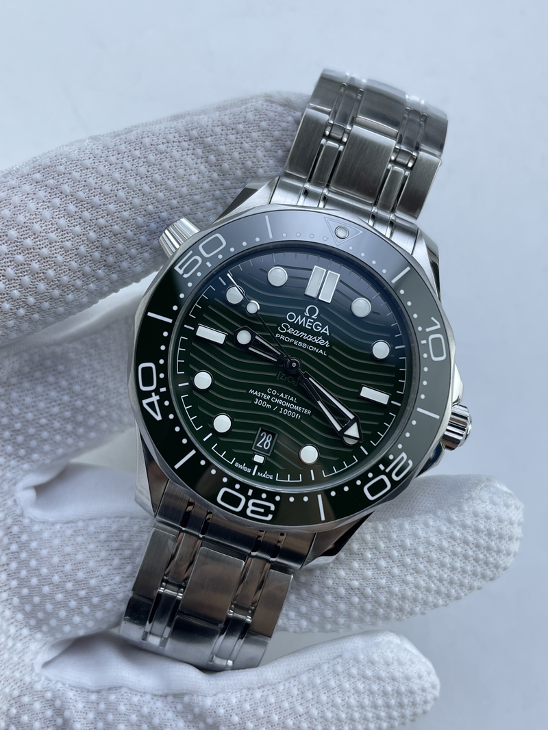 (준비완료/특급배송)NO.3729/VS공장 오메가 씨마스터 다이버 300M 스틸 그린다이얼 브레이슬릿