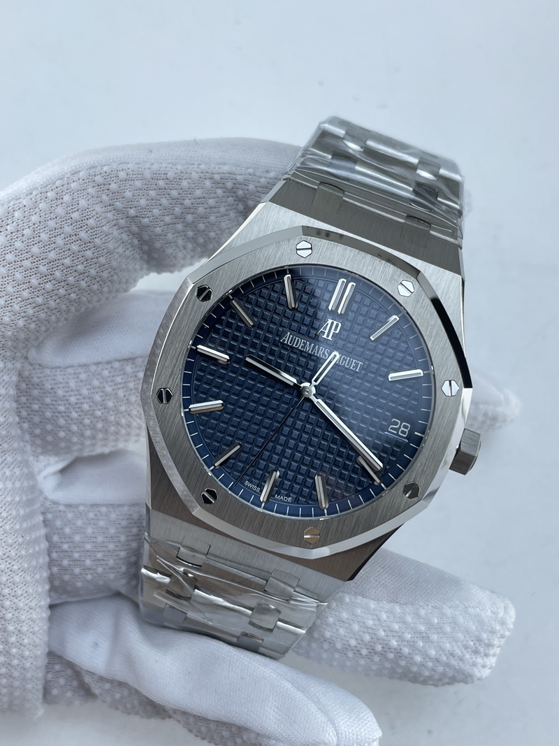(준비완료/특급배송)NO.4053/VS공장 오데마피게 Royal Oak 41mm 15500 SS VSF 1:1 Best Edition Blue Textured Dial on SS Bracelet DD4302 Super Clone