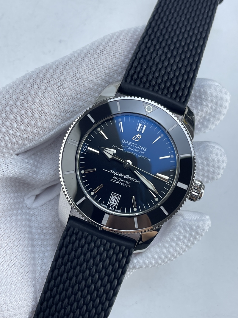 (준비완료/특급배송)NO.4173/BLSF공장 42MM 브라이틀링 슈퍼오션 헤리티지 B20 오토매틱 42mm 블랙 러버 블랙 스틸 솔리드백