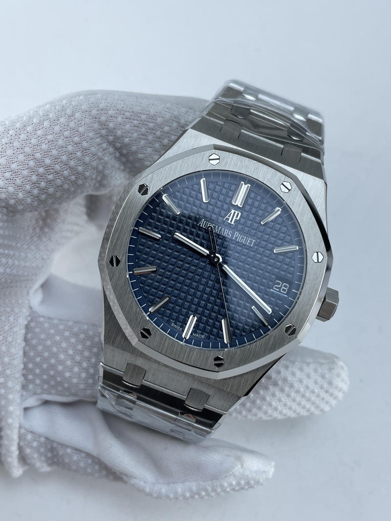 (당일출고/2~3일도착)NO.81/VS공장 오데마피게 Royal Oak 41mm 15500 SS VSF 1:1 Best Edition Blue Textured Dial on SS Bracelet DD4302 Super Clone