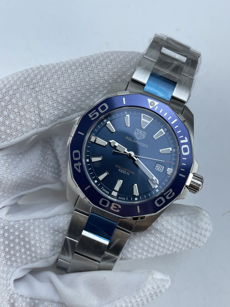 (준비완료/특급배송)NO.4215/신공장 태그호이어 아쿠아레이서 43MM 블루 브슬