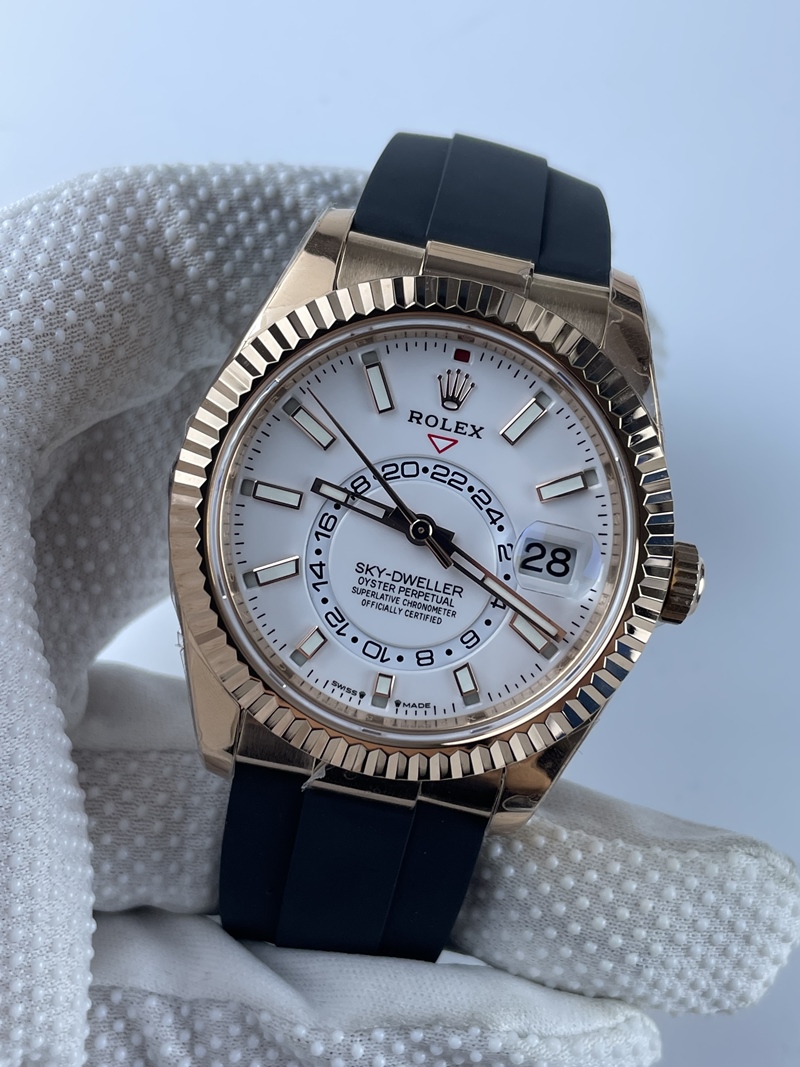 (준비완료/특급배송)NO.2042/ZF공장 롤렉스 Sky-Dweller 336235 RG ZF 11 Best Edition White Dial on Oysterflex Strap A23J (Gain Weight)